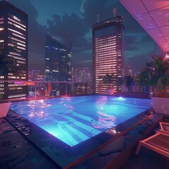 Rooftop Pool Parties in Cityscape