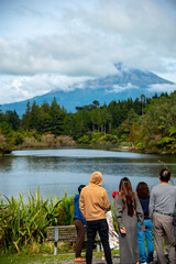 Tourists on Lake Mangamahoe - New Zealand