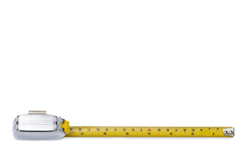 measuring tape with a yellow measuring tape on a transparent background