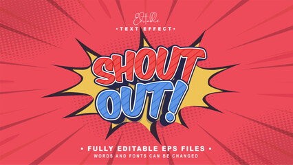 editable shout out text effect.typhography logo