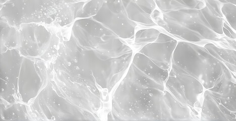 Fototapeta premium White water wave texture background, Closeup of desaturated transparent clear calm water surface texture with splashes and bubbles. Trendy abstract nature background. banner poster template 