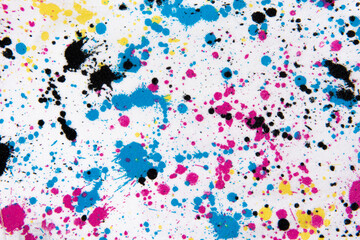 Colorful paint splats background. Splashes of paint background. 