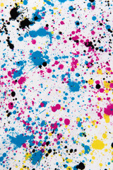 Colorful paint splats background. Splashes of paint background. 