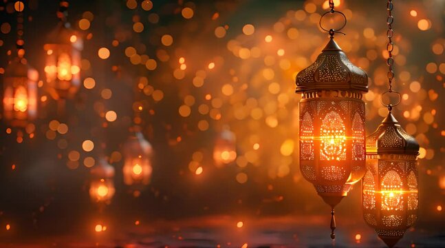 lantern with bokeh background