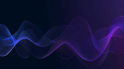 Purple and Blue Wave on Black Background