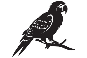 silhouette of Parrot Vector Illustration