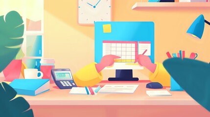 Accounting Technician's Analytical and Meticulous Nature in Illustration