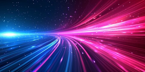Colorful Background With Lines and Stars