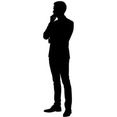 A man look up vector silhouette black colour illustration isolated white background