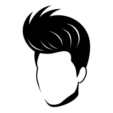 recommend clip art: Pompadour haircut silhouette vector silhouette, modern style black colour silhouette, white background