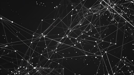 Abstract technology background with connecting dots and lines. Low poly shape.