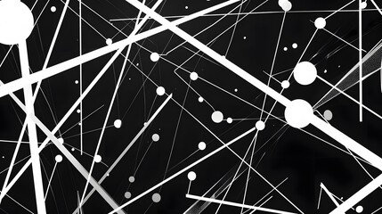 Abstract technology background with connecting dots and lines. Low poly shape.