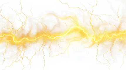 Fototapeta na wymiar yellow electricity lightning flash isolated on white background