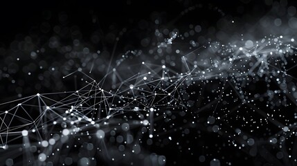 Abstract technology background with connecting dots and lines. Low poly shape.