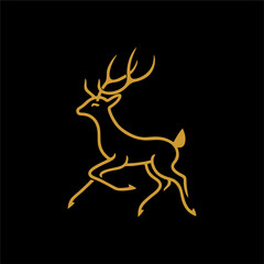 Obraz premium Modern minimalist flat deer animal logo and icon