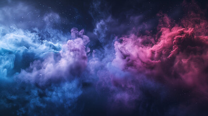 Various colorful powder clouds