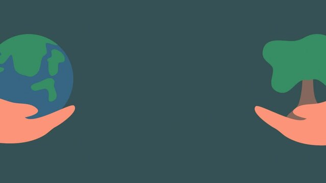 Animated flat design earth healing vector illustration	