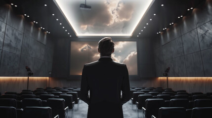 Business leader presenting digital transformation strategies