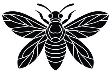 Template for laser cutting, wood carving, paper cut. Silhouettes for cutting. Bee vector