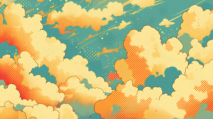illustration of cloudy sky abstract flat