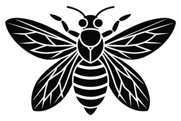 Template for laser cutting, wood carving, paper cut. Silhouettes for cutting. Bee vector