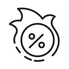 Discount Fire Sale Line Icon