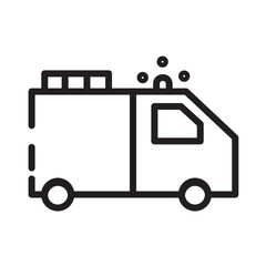 Fire Help Truck Line Icon