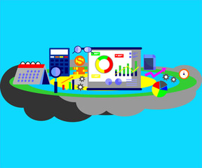 Obraz premium Flat Design Business and Finance Concept Illustration