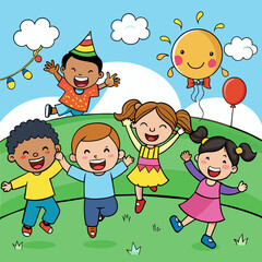 Fototapeta premium happy Children Day Children are Playing