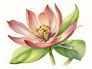 Naklejka premium Buckbean Flower Watercolor Plant Nature Art