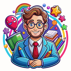 Happy Teacher Day Vector Illustration