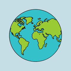 World Map 2D Vector