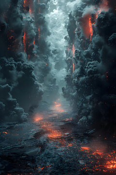 Ethereal Descent into the Depths of the Underworld's Abyss