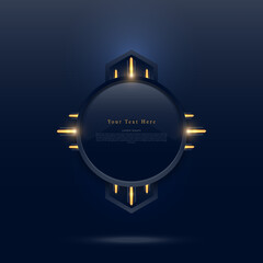 luxuryblack and gold  rounded frame with copy space