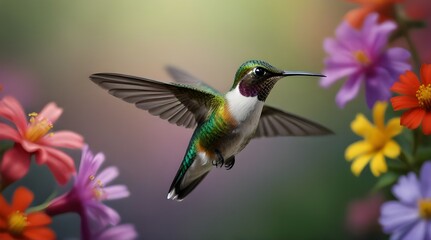 Fototapeta premium Flying_hummingbird_web_banner_National_Hummin bird Day