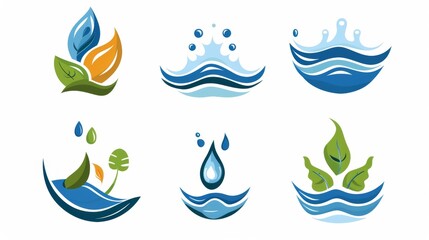 Water Design Elements. Can be used as icon, symbol and logo design.