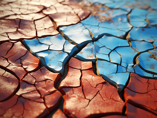 Dried and cracked drought land