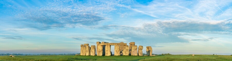 Panoramic view of Stonehenge in England. United Kingdom