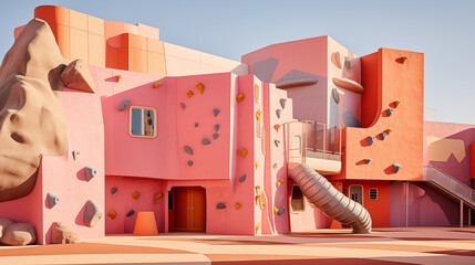 climbing center on a clean pastel with copy space for Commercial Photography