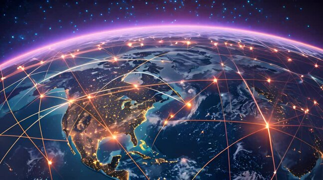 earth with technological connections