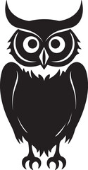 Owl Silhouette Vector Illustration White Background