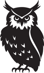 Owl Silhouette Vector Illustration White Background