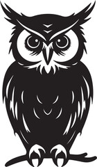 Owl Silhouette Vector Illustration White Background