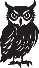 Owl Silhouette Vector Illustration White Background