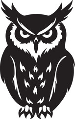 Owl Silhouette Vector Illustration White Background