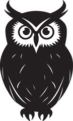 Owl Silhouette Vector Illustration White Background