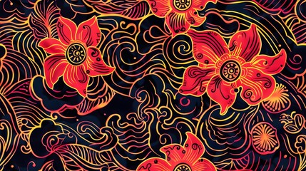 Intricate texture of Indonesian batik motifs for captivating backgrounds