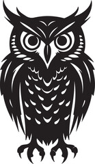 Obraz premium Owl Silhouette Vector Illustration White Background