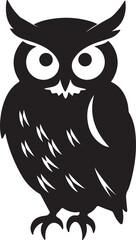 Owl Silhouette Vector Illustration White Background