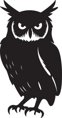 Owl Silhouette Vector Illustration White Background